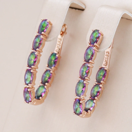 Chic Multicolored Zirconia Earrings