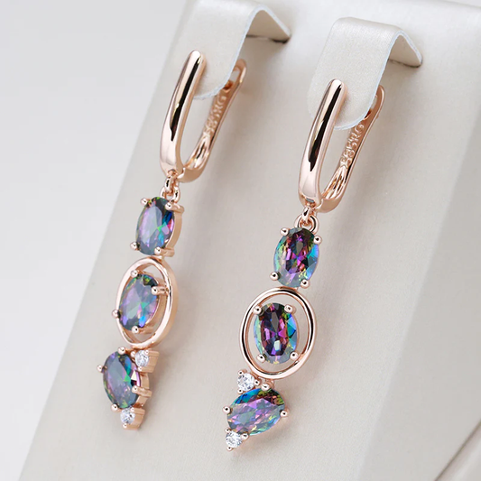 Chic Colorful Crystal Drop Earrings