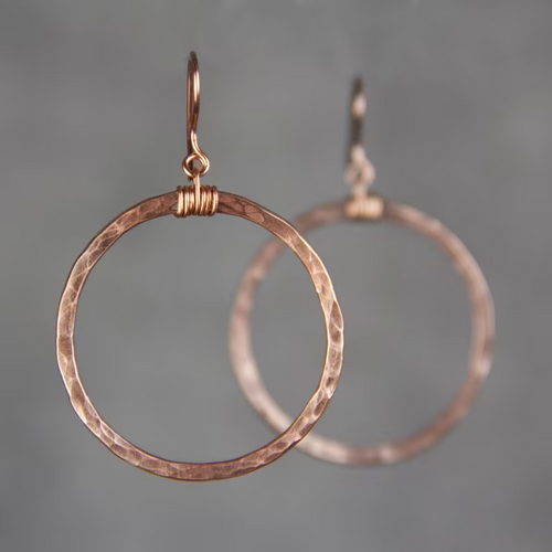 Retro Rose Gold Hoop Earrings