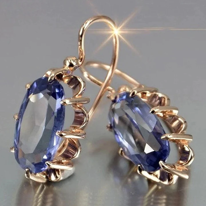 Classic Blue Zirconia Earrings