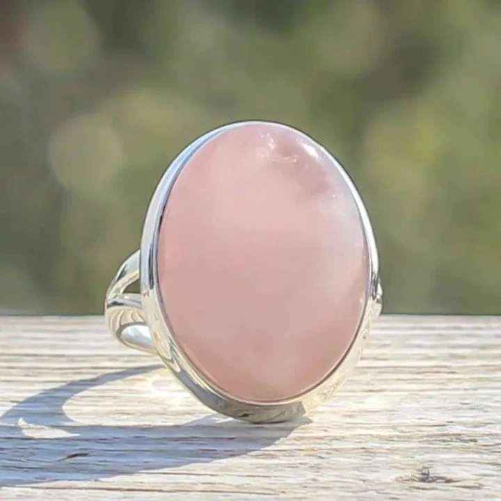 Sterling Silver Vintage Rose Quartz Ring