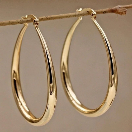 Retro Gold-Plated Hoop Earrings