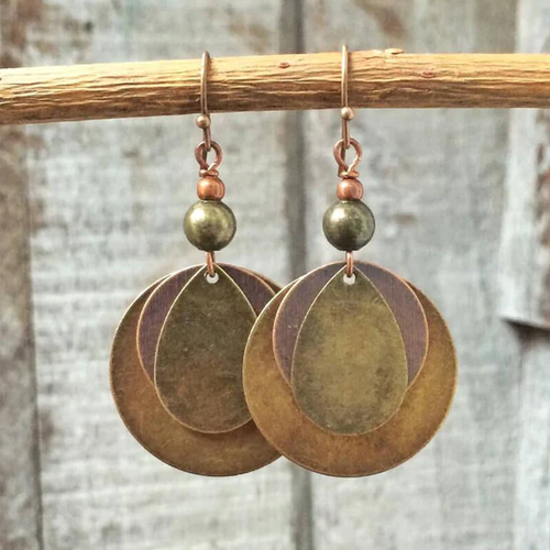 Retro Round Gold Earrings