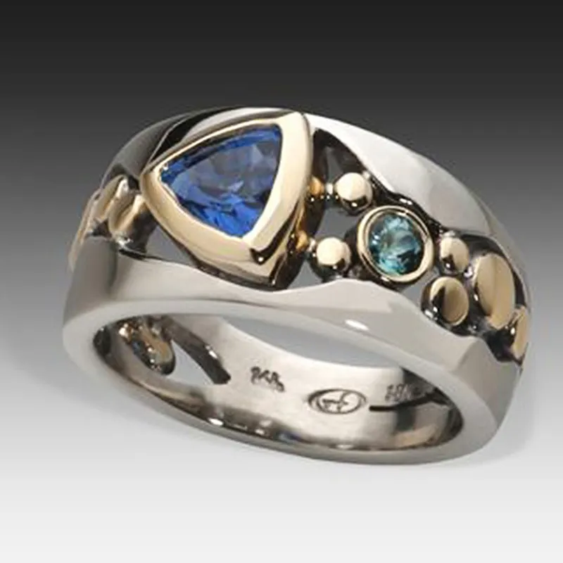 Retro Blue Statement Ring