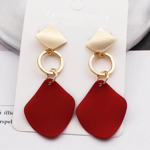Retro Red and Gold Earrings