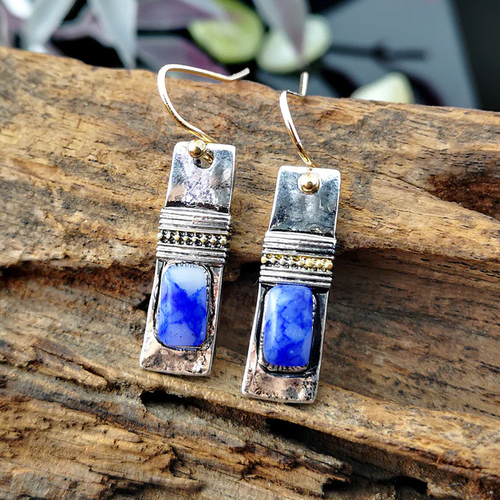 Classic Natural Blue Vintage Earrings
