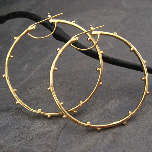 Retro Gold Circle Earrings