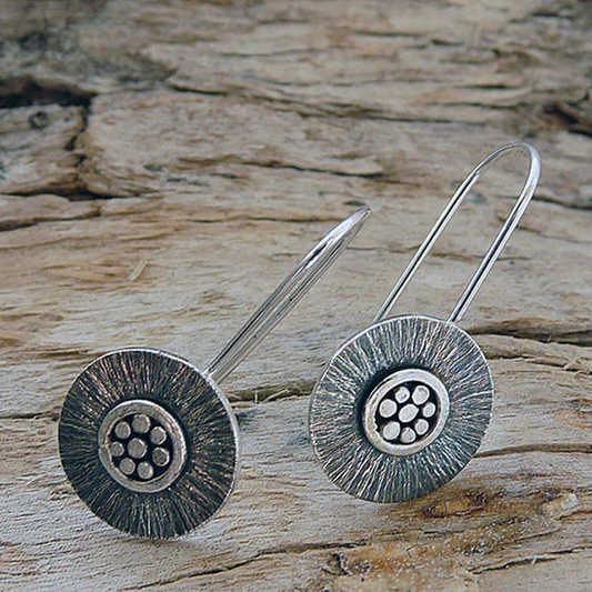 Classic Silver Rounded Vintage Earrings