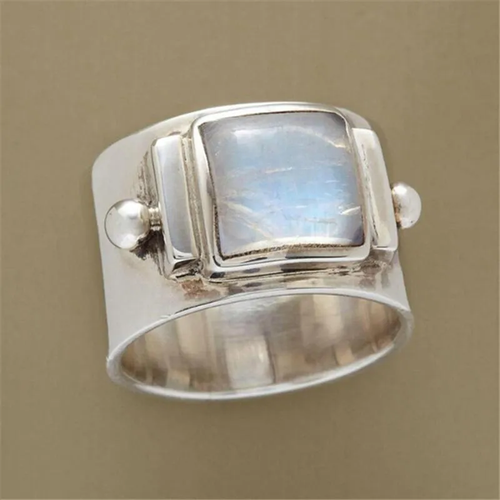 Retro Moonstone Cubic Ring