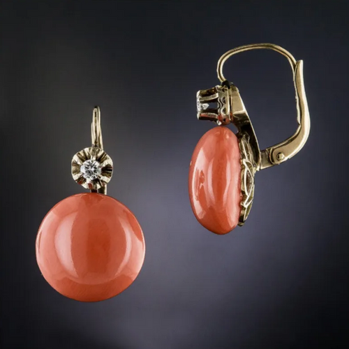 Retro Red Zirconia Earrings
