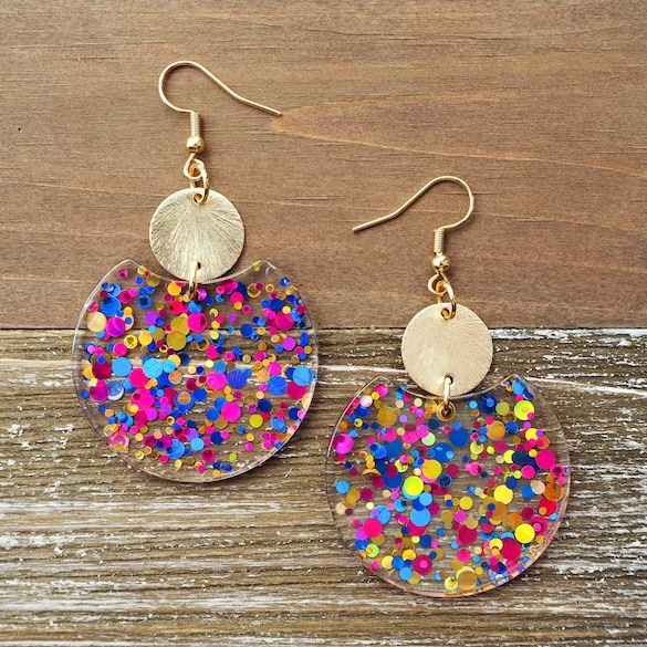 Retro Colorful Circular Earrings