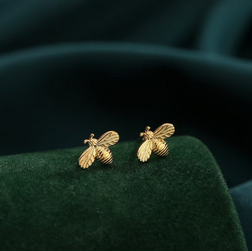 Retro Gold Bee Earrings