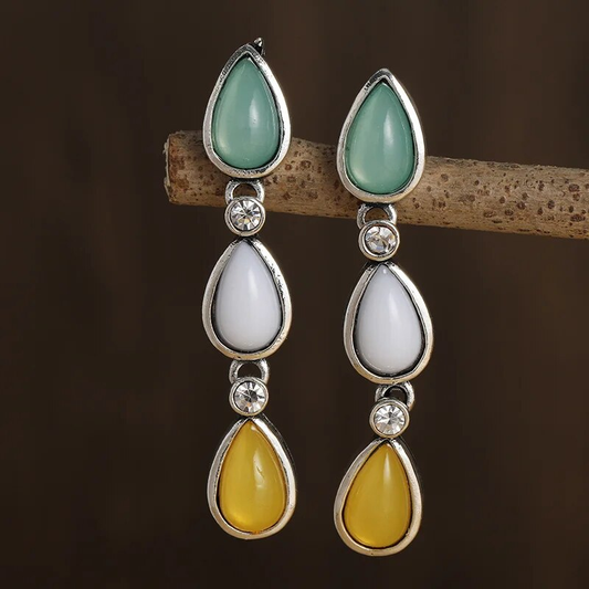 Retro Colorful Dangle Earrings