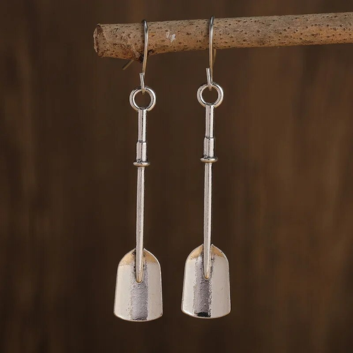 Retro Silver Shovel Earrings