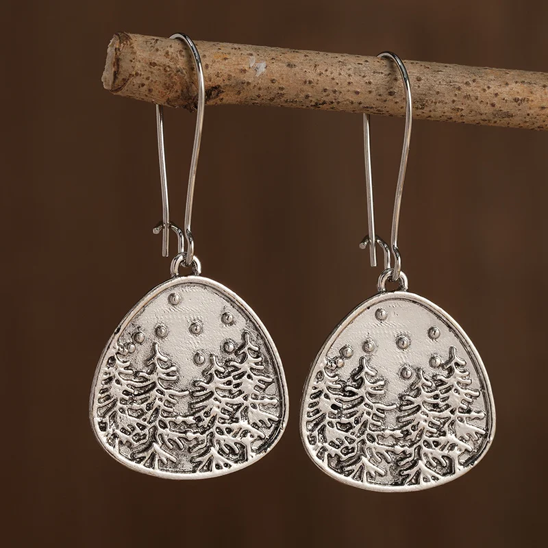 Antique Silver Forest-Inspired Earrings