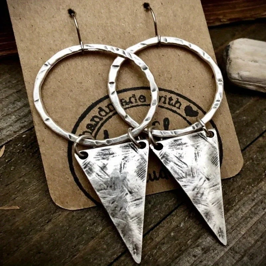 Classic Antique Silver Point Earrings