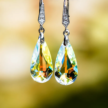 Retro Colorful Crystal Dangle Earrings