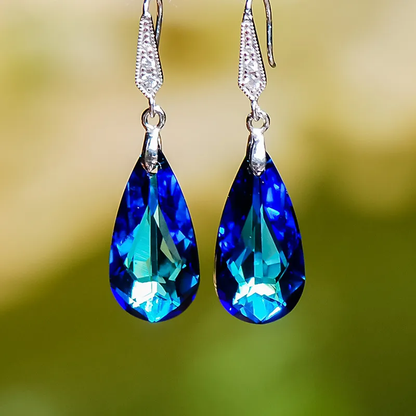 Retro Colorful Crystal Dangle Earrings