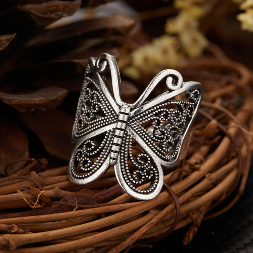 Antique Silver Butterfly Ring