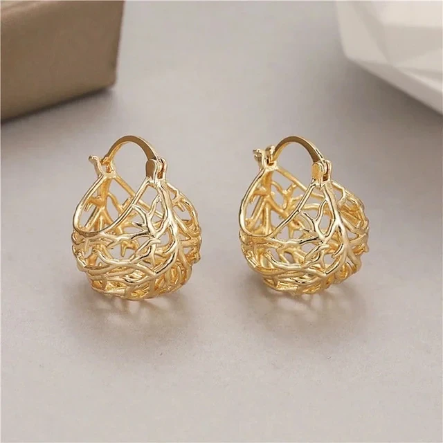 Retro Gold Sphere Earrings