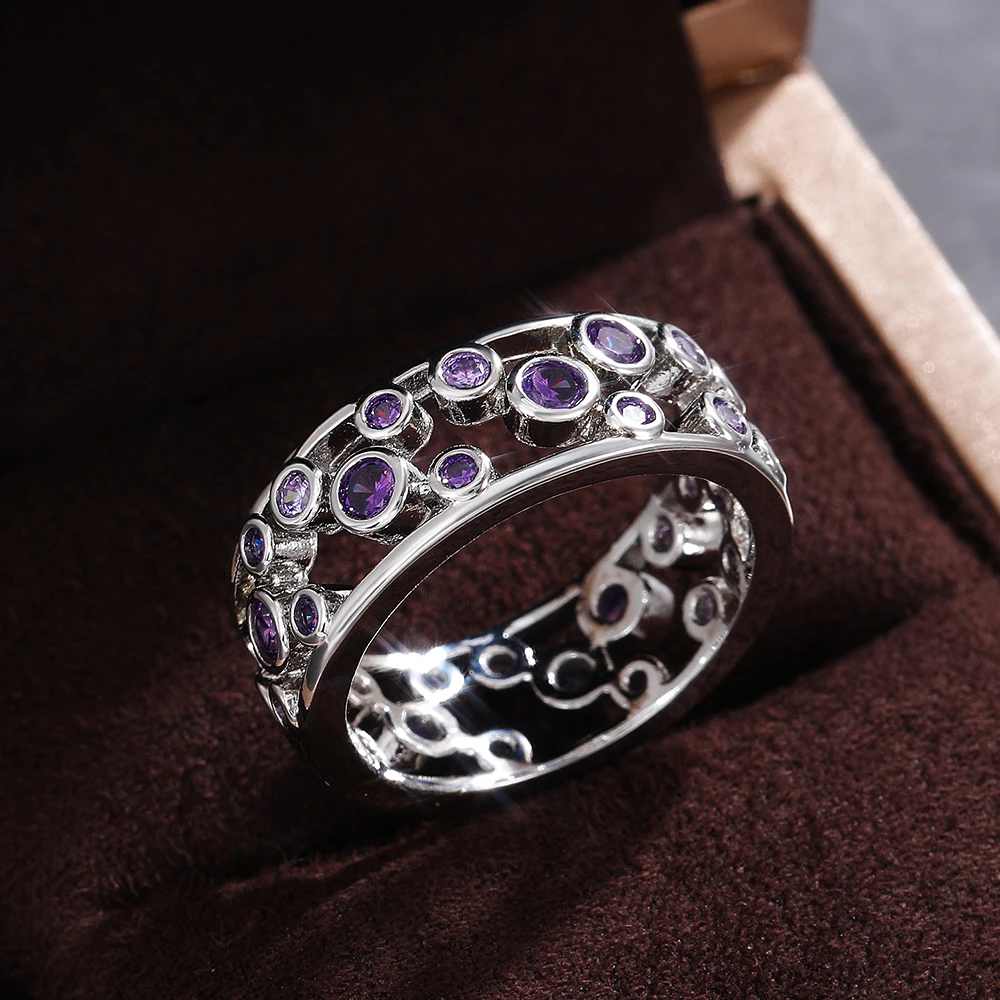 Classic Inlaid Zirconia Silver Ring
