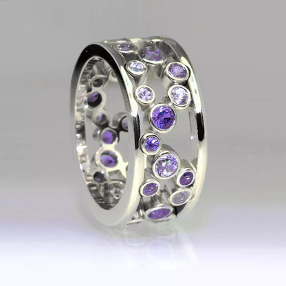 Classic Inlaid Zirconia Silver Ring