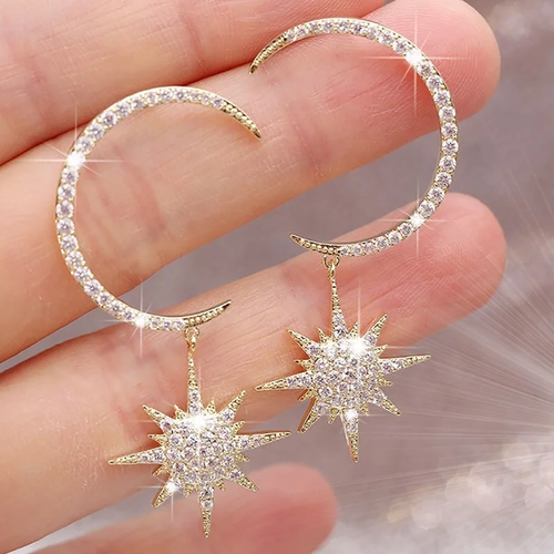 Retro Moon and Star Earrings