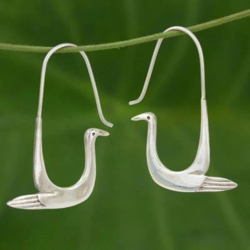 Classic Silver Swan Earrings