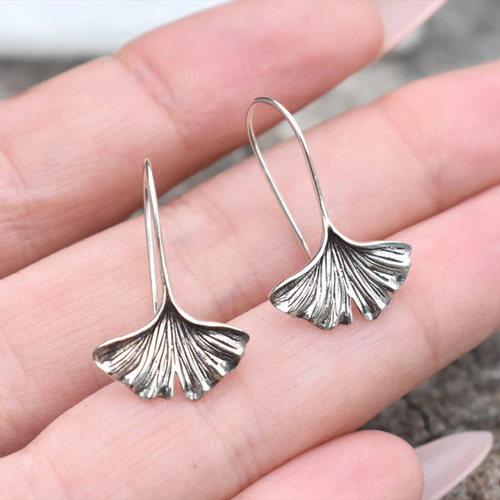 Antique Silver Lotus Earrings