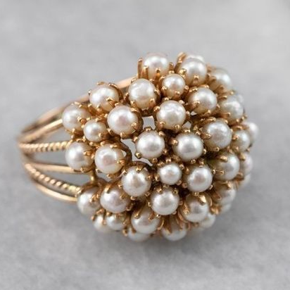 Elegant Inlaid Pearls Ring - Buy One, Get One Free!