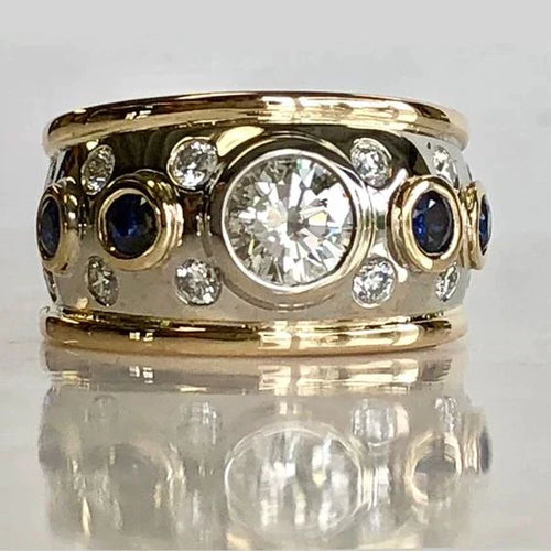 Classic Gold Inlay Zirconia Ring