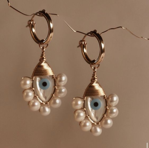 Classic Nazar Pearl Earrings
