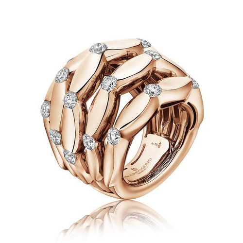 Retro Multi-Layered Zirconia Gold Ring