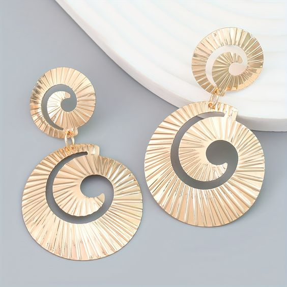 Bohemian Golden Spiral Earrings
