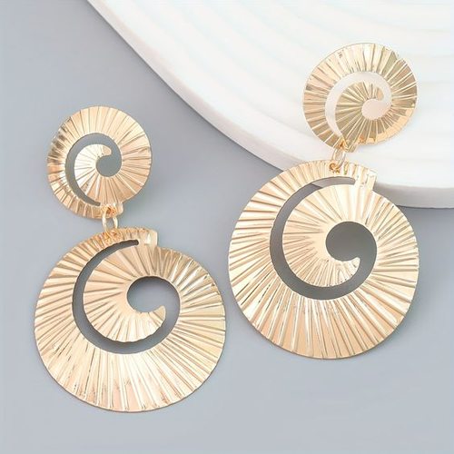 Bohemian Golden Spiral Earrings