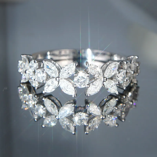 Retro Crystal Blossom Ring