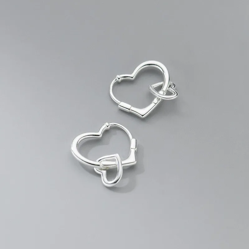 Antique Silver Heart-Shaped Earrings