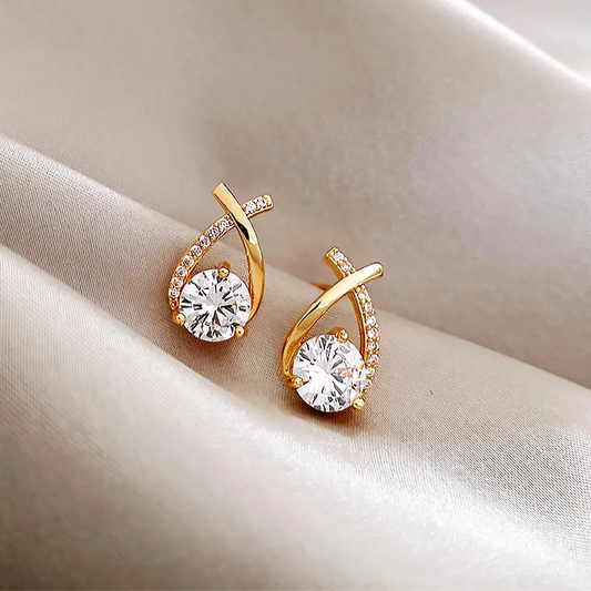 Radiant Cross Zirconia Earrings