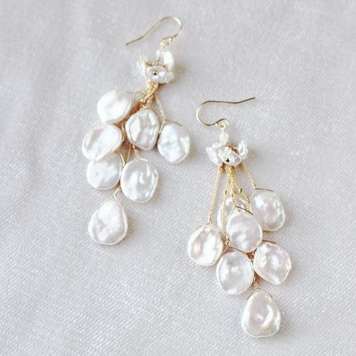 Chic Baroque White Petal Earrings
