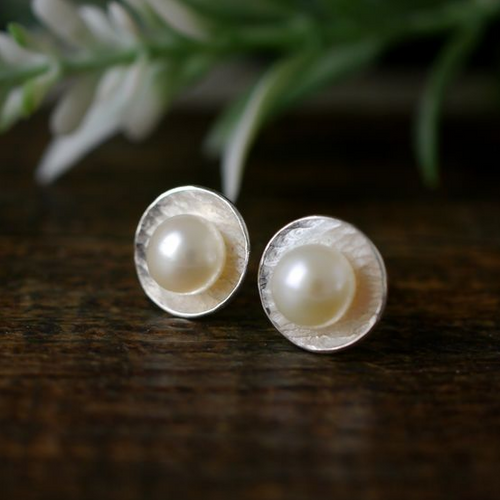 Chic Lunar Pearl Drop Earrings
