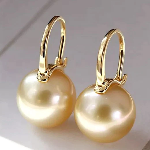 Chic Golden Pearl Drop Earrings