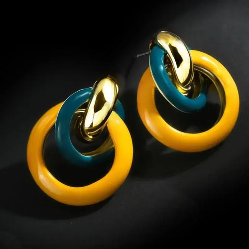 Elegant Yellow Hoop Earrings