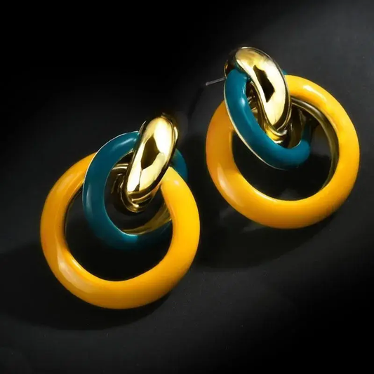 Elegant Yellow Hoop Earrings