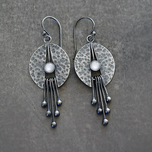 Retro Moonstone Jellyfish Earrings