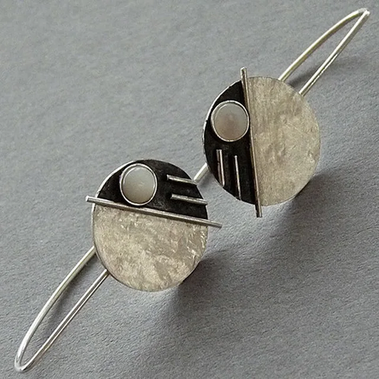 Retro Moonstone Stud Earrings