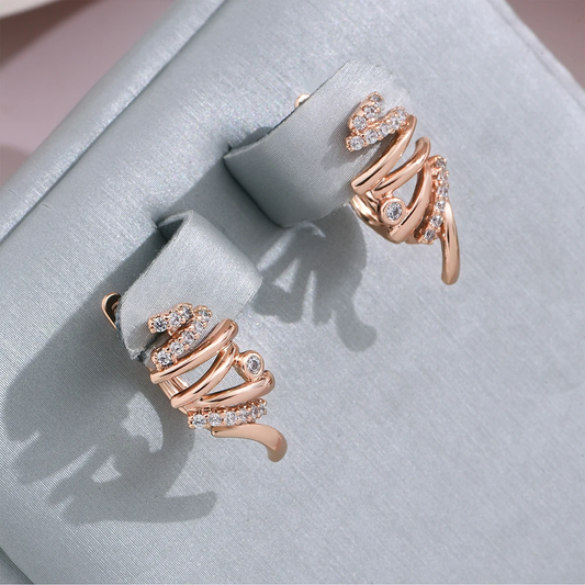 Chic Radiant Gold Spiral Earrings