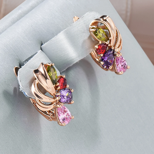 Chic Multicolored Crystal Earrings