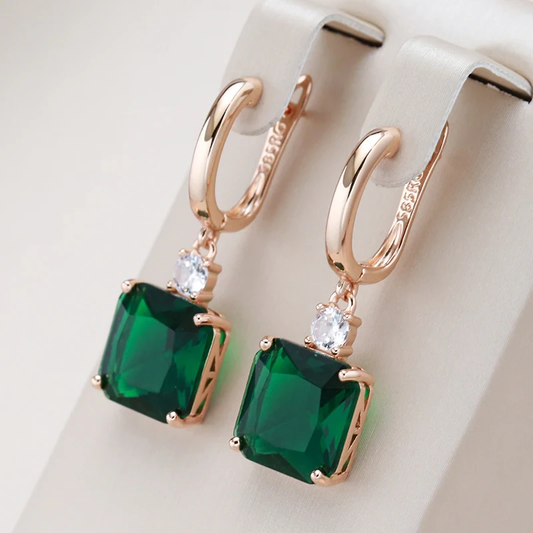 Chic Green Cubic Crystal Earrings