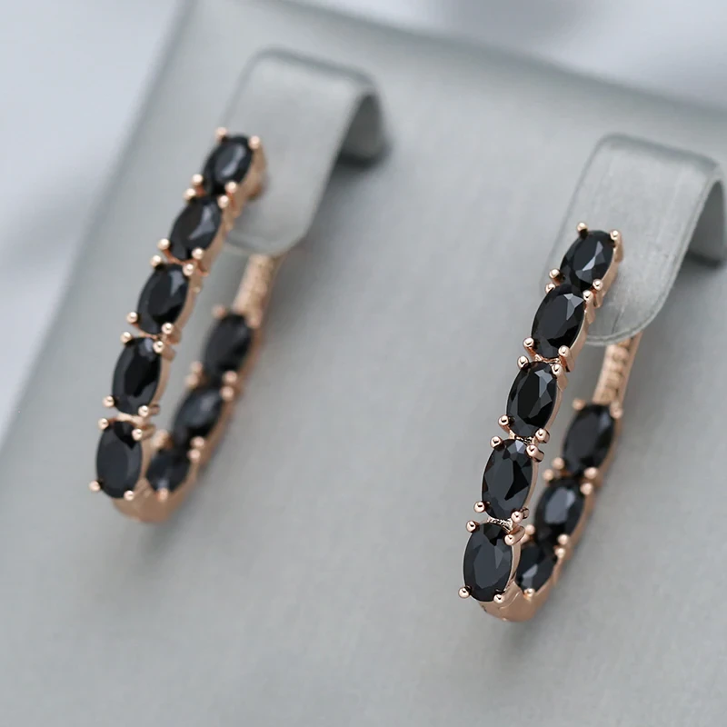 Elegant Black Crystal Earrings