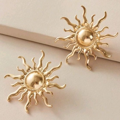 Retro Gold Solar Earrings